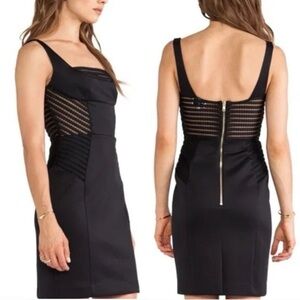 Milly black mesh cutout dress